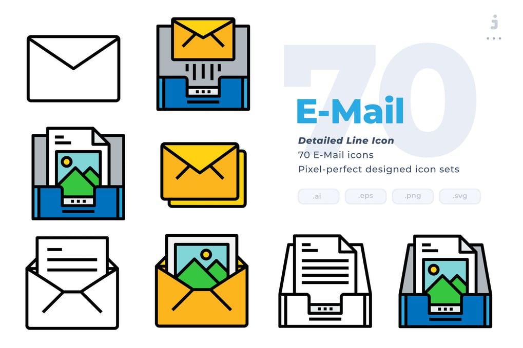 Free  70 E-mail Icons Detailed Line Icon Download