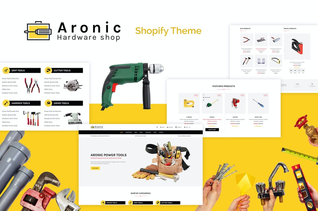 Free Aronic Hardware & Tool Responsive Shopify Theme Download