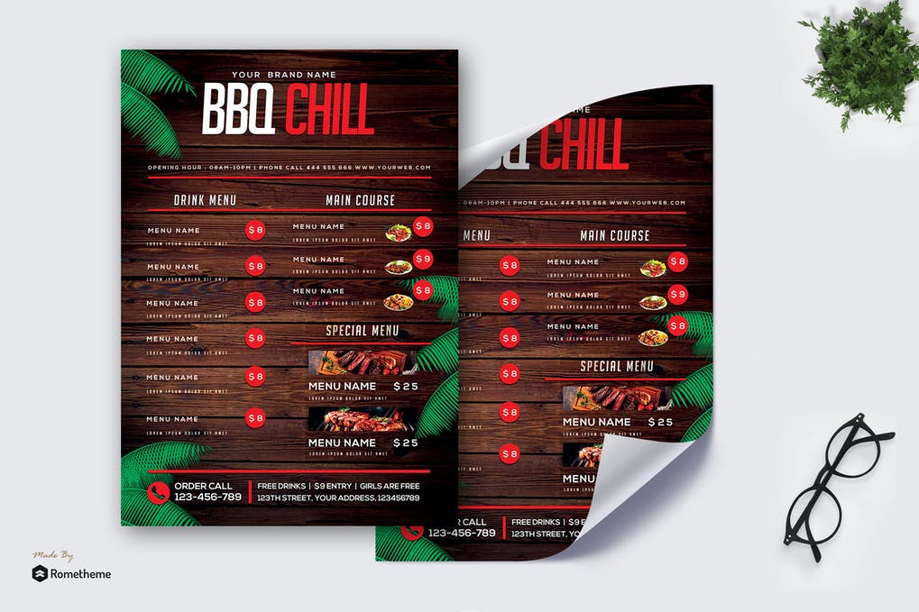 Free Barbeque Menu Flyer Download