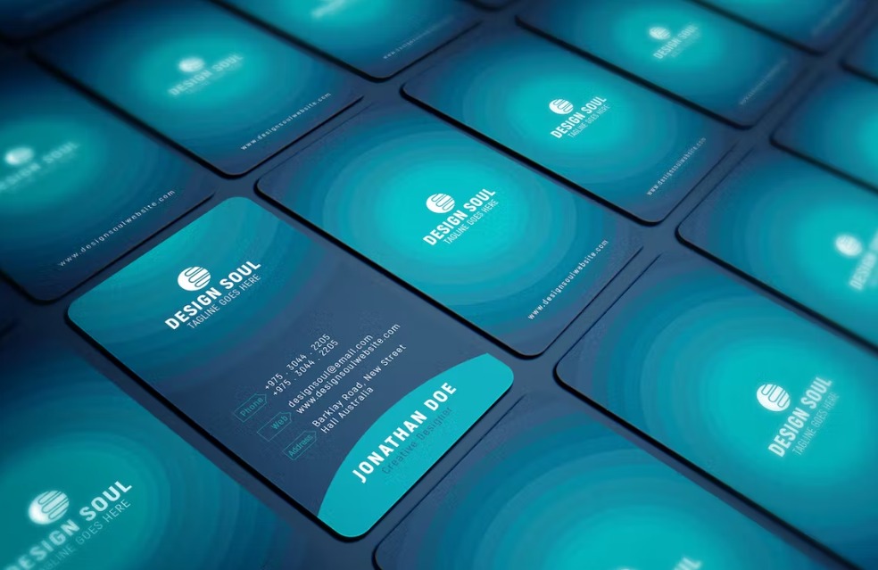 Free Blue Modern Business Card Download | Vol A053