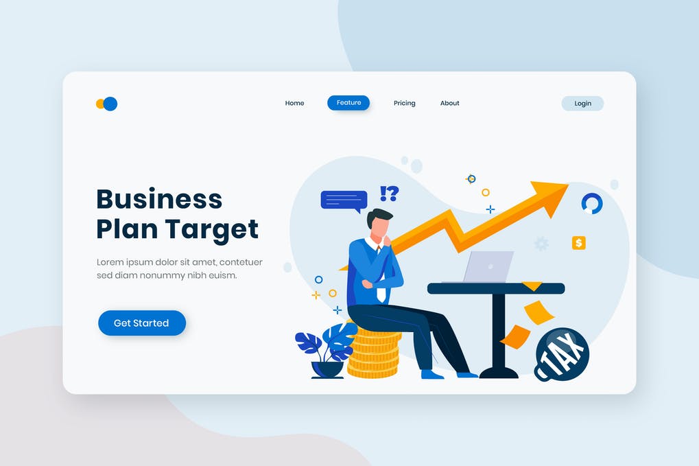 Free Business Plan Target Flat Concept Landing Page Download