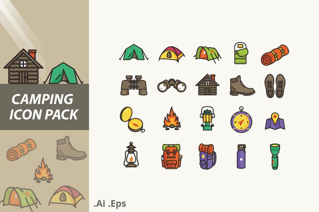 Free Camping Icons Pack Download