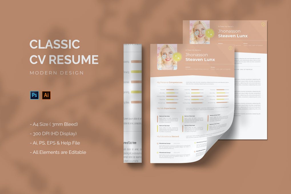 Free CV Resume & letter Template V.39