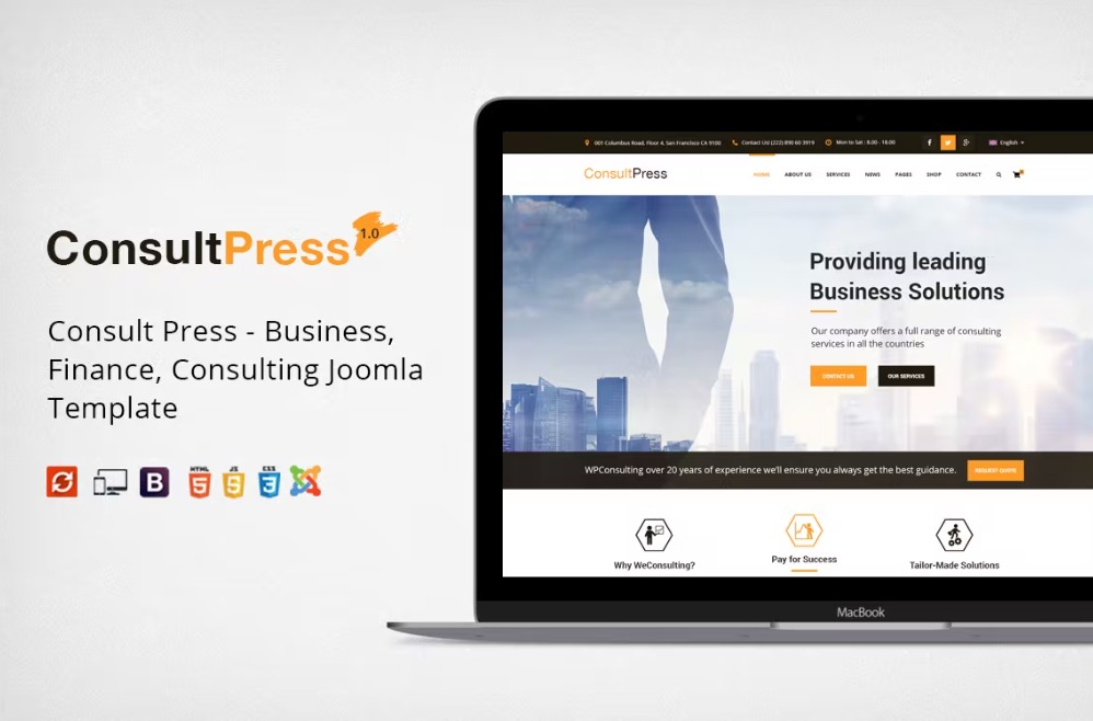 Free Consult Press Finance, Consulting Joomla Theme Download