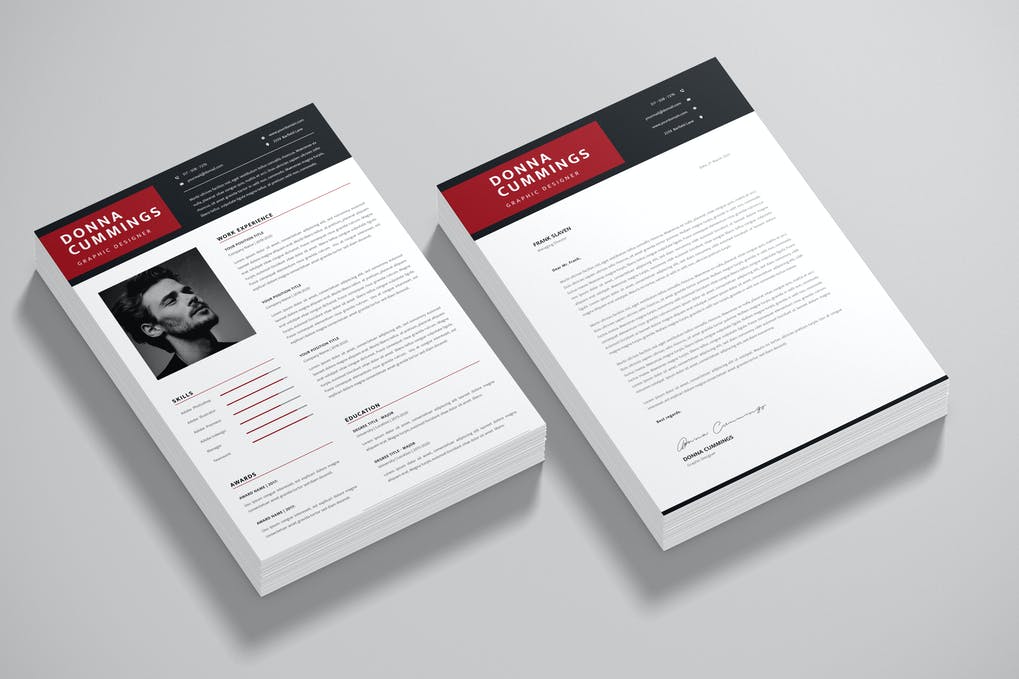 Free CV Resume & letter Template V.33