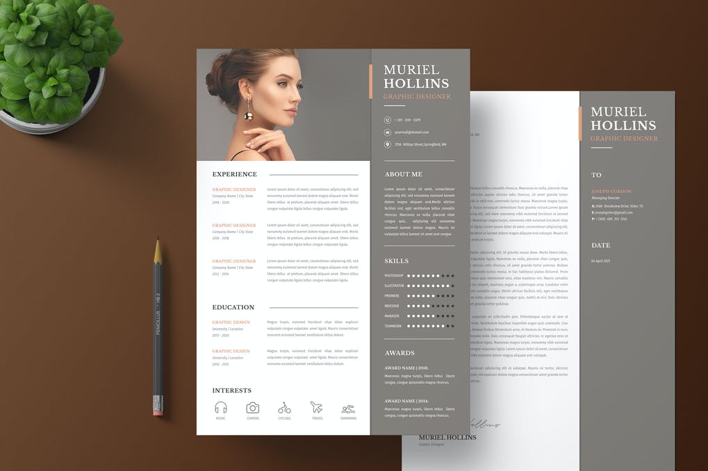 Free CV Resume & letter Template V.23