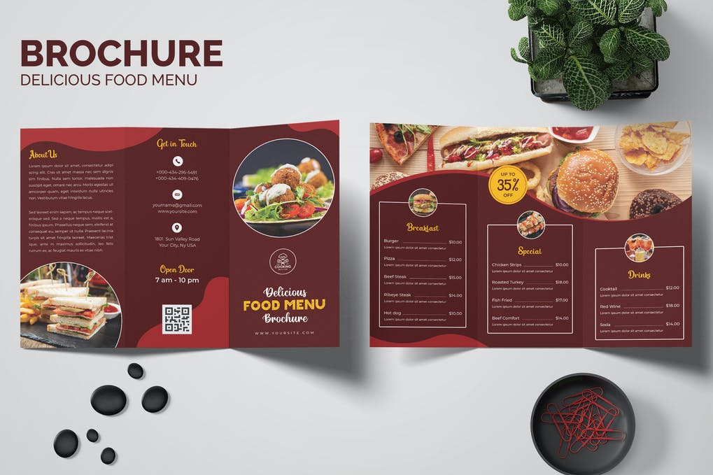 Free Delicious Food Menu Brochure Download