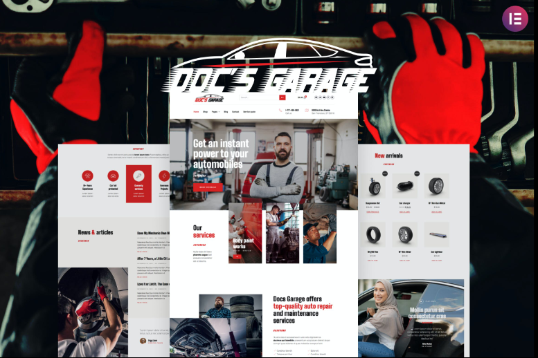 Free Docar Repair Shop Elementor Template Kit Download