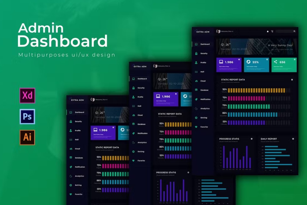 Free Extra Dashboard Admin Template Download