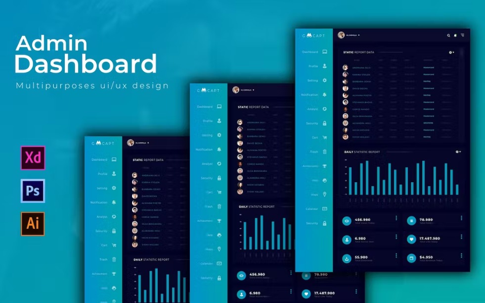 Free Goocapt Dashboard Admin Template Download