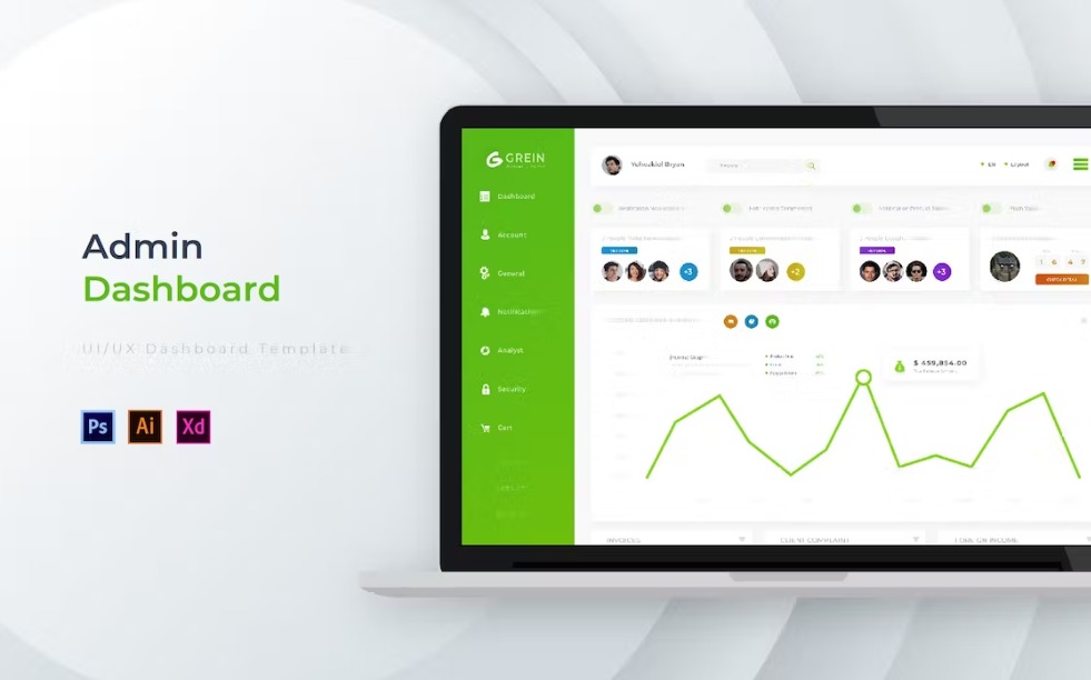 Free Grein Dashboard Admin Template Download 