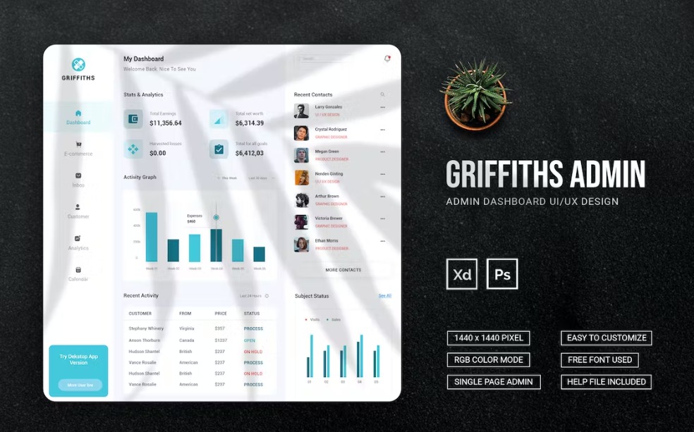 Free Griffiths Admin Dashboard Download