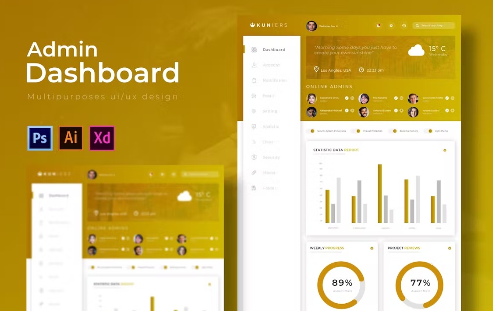 Free Kuniers Dashboard Admin Template Download