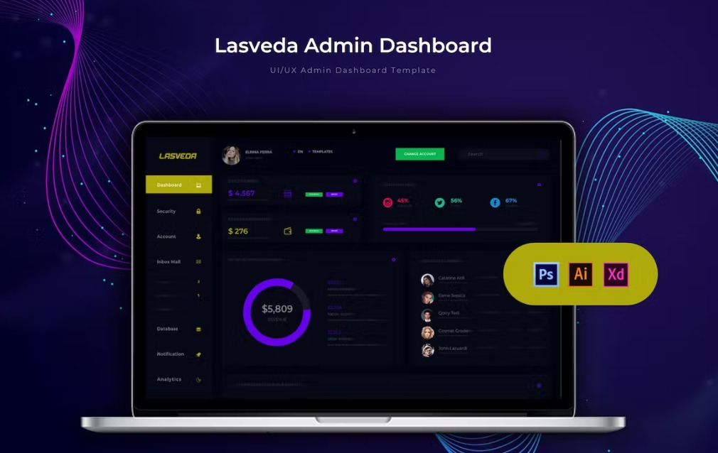 Free Lasveda Dashboard Admin Template Download