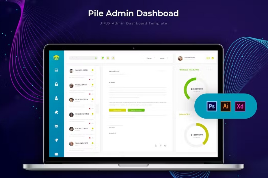 Free Pile Dashboard Admin Template Download