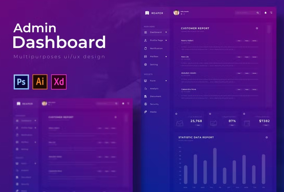 Free Reaper Dashboard Admin Template Download