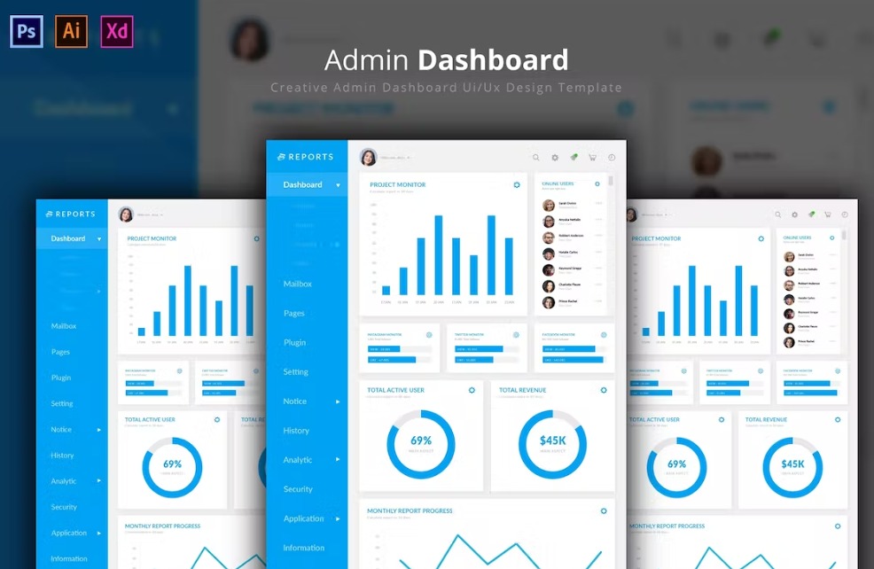 Free Reports Admin Page Download