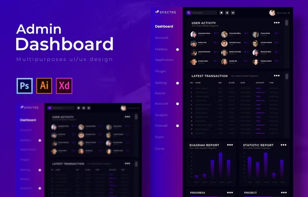 Free Spectre Dashboard Admin Template Download