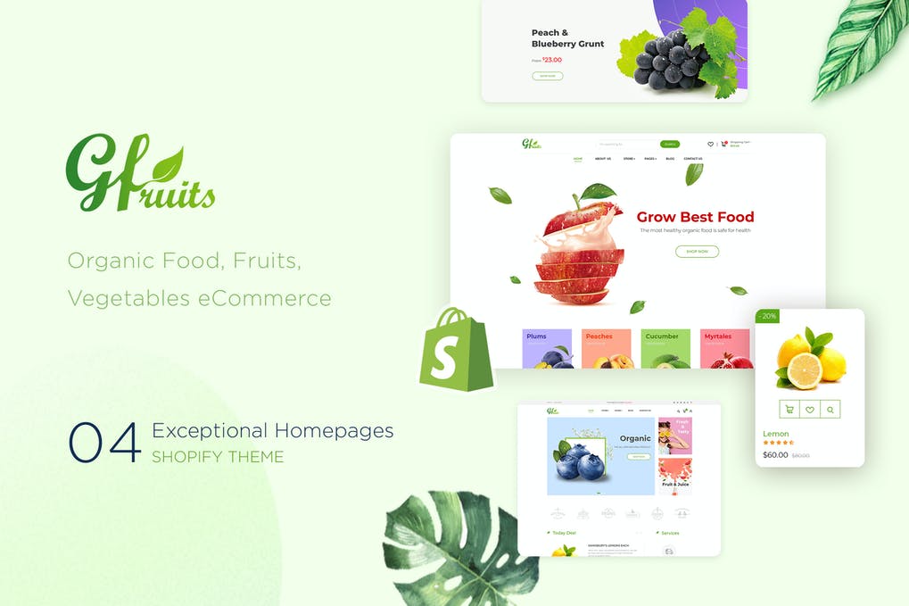 Free GFruits Food eCommerce Shopify Theme Download