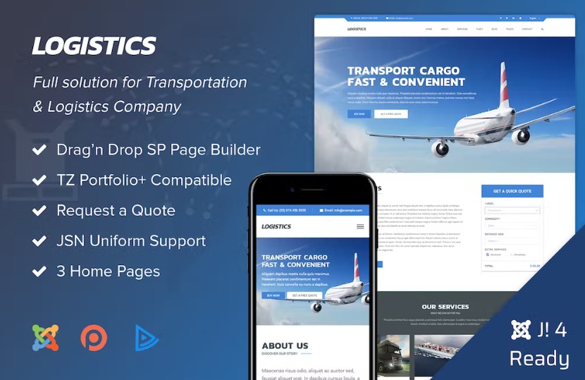 Free Logistics Transportation Joomla 4 Template Download