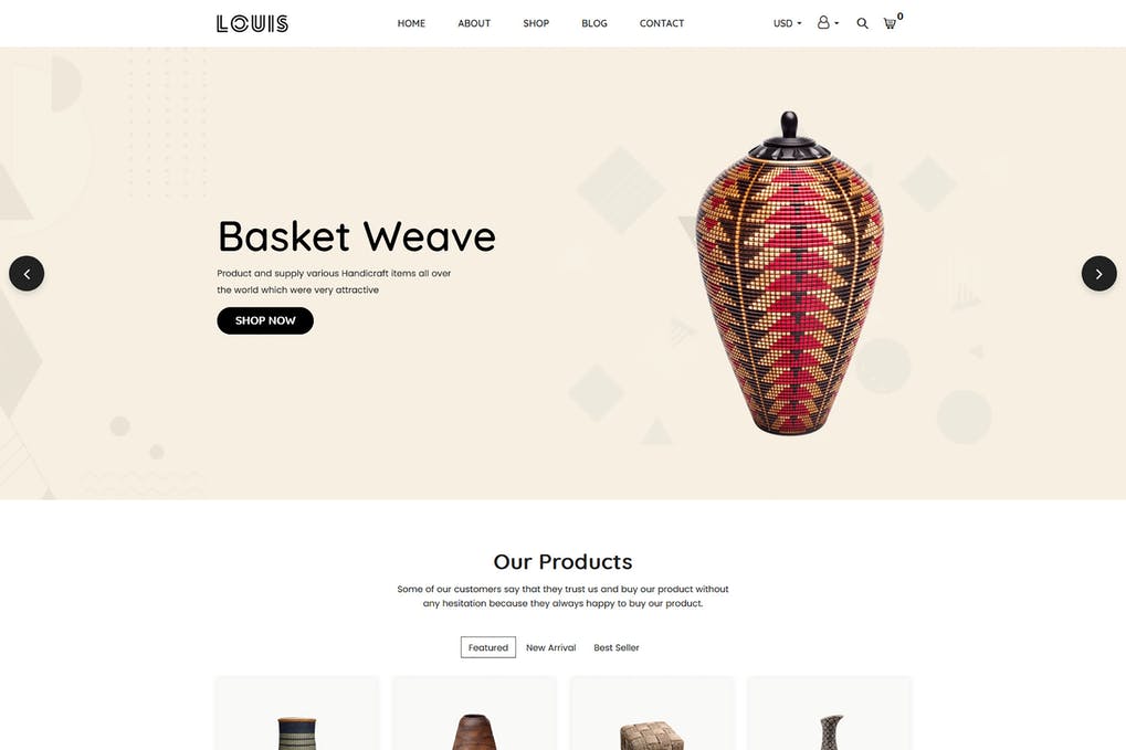 Free Louis Handmade Craft Shopify Theme Download