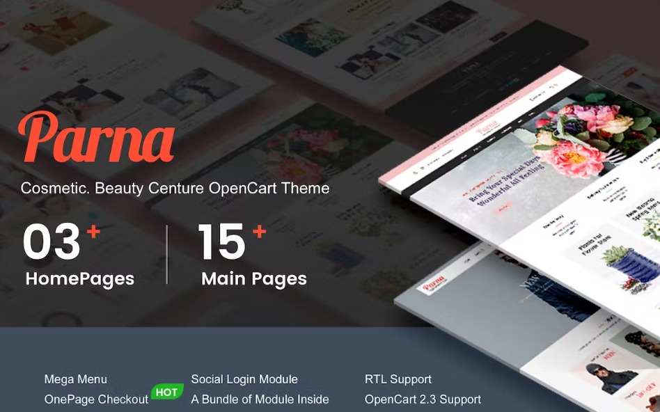 Parna Cosmetic Beauty OpenCart 2.3 Theme