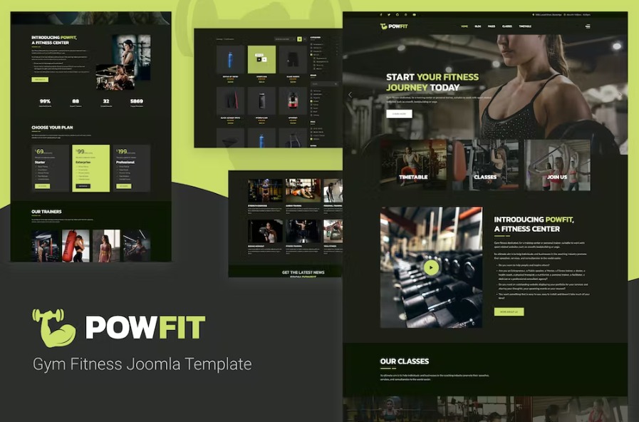 Free PowFit Gym Fitness Joomla Template Download