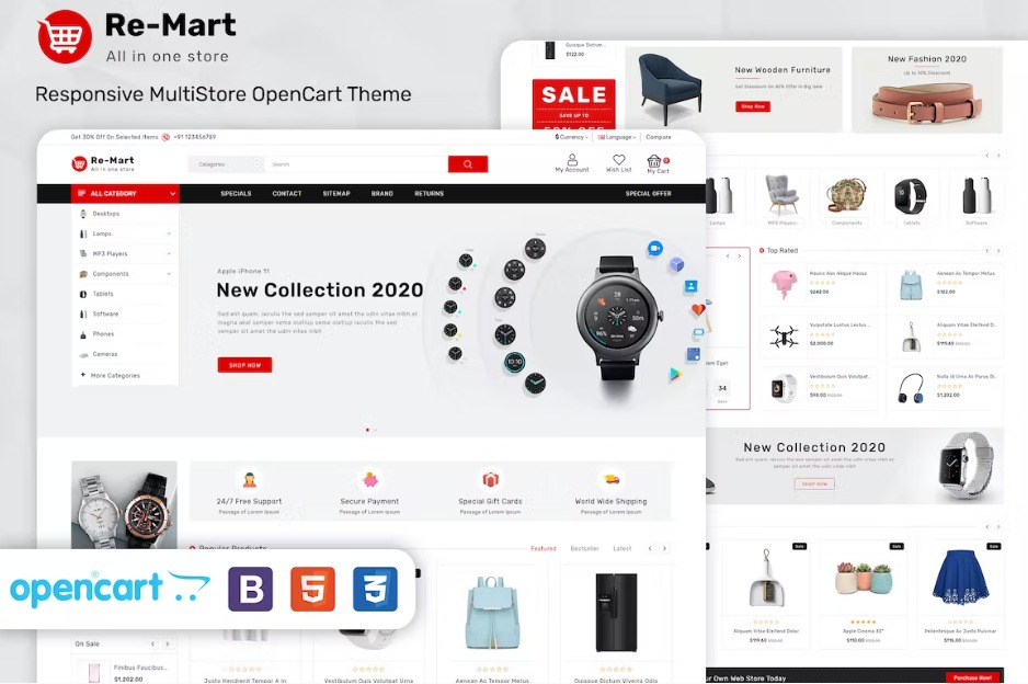 Remart Multipurpose MarketPlace Opencart 3 Theme