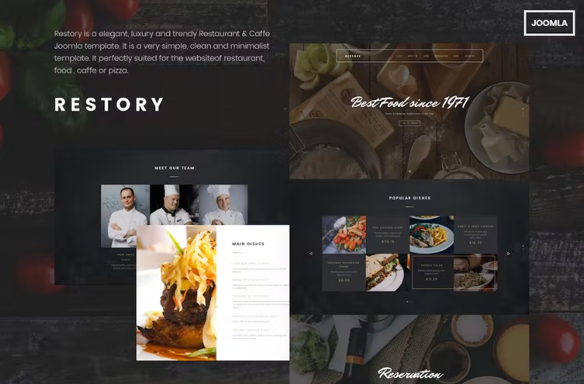 Free Restory Restaurant & Cafe Joomla Template Download