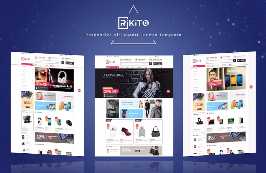 Free Rikito Responsive VirtueMart Joomla Template Download