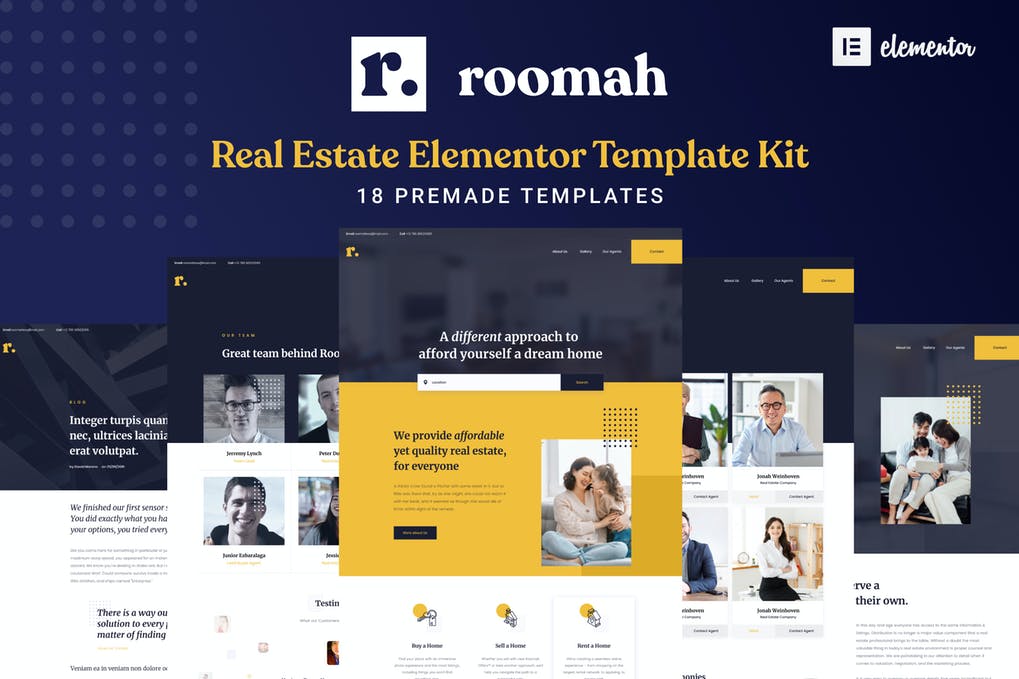 Free Roomah Real Estate Agent Elementor Template Kit Download