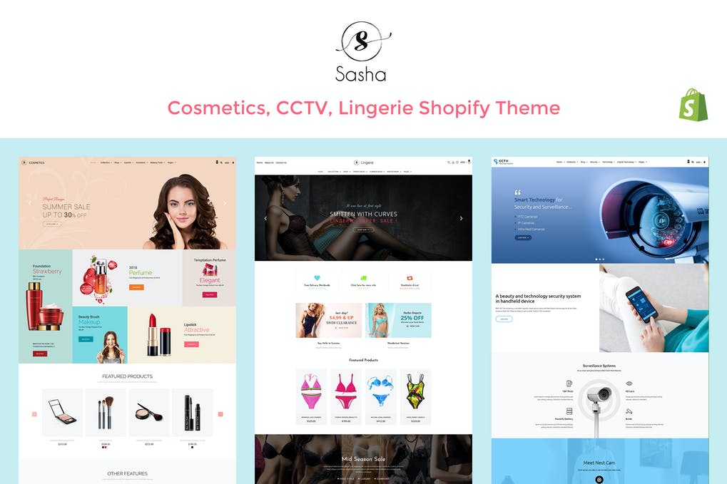 Free Sasha Cosmetics CCTV lingerie Shopify Theme Download