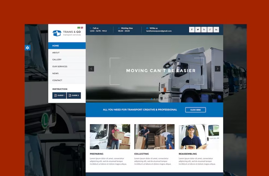 Free TransGo Transport & Logistics Joomla Template Download