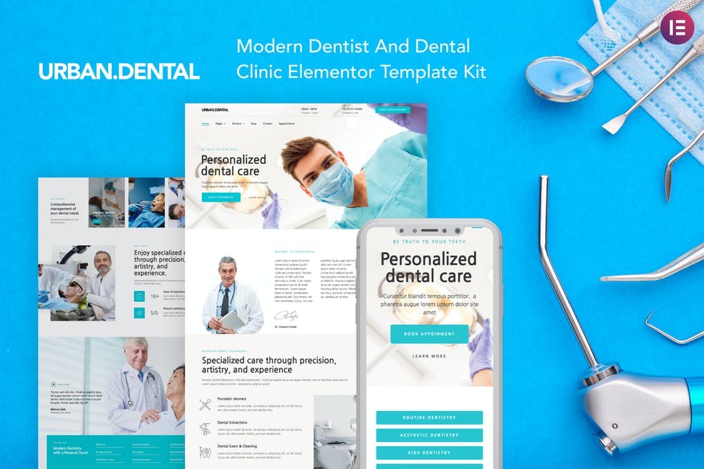 Urbandental Dentist & Dental Clinic Elementor Template Kit