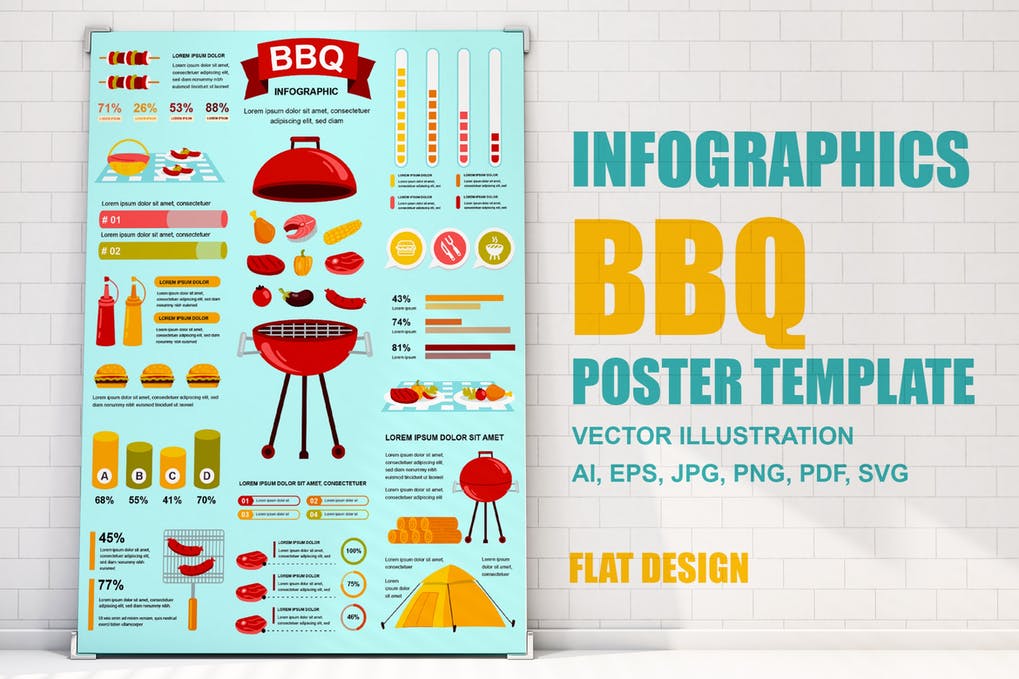 Free Bbq Party Infographics Poster Template Download