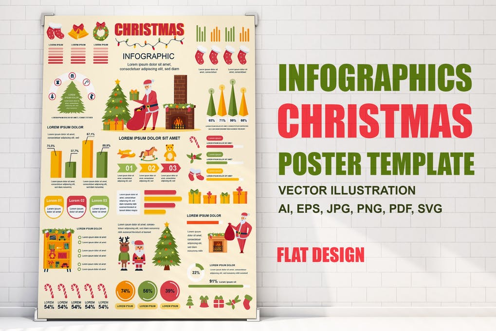 Free Christmas Infographics Poster Template Download