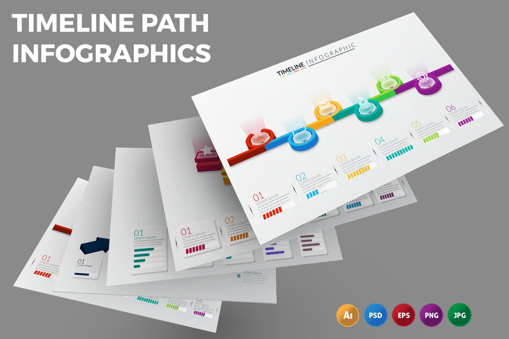 Free Timeline Path Infographics Design Download