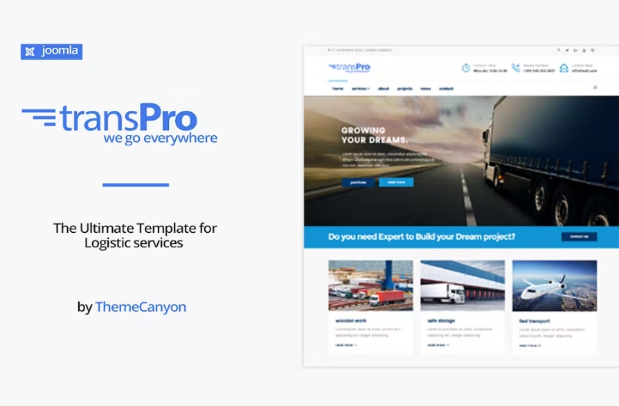 Free TransPro Transport & Trucking Logistics Joomla Template Download