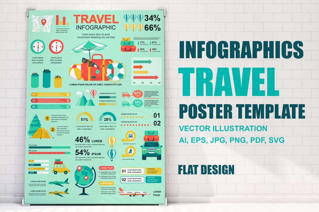 Free Travel Vacation Infographics Poster Template Download