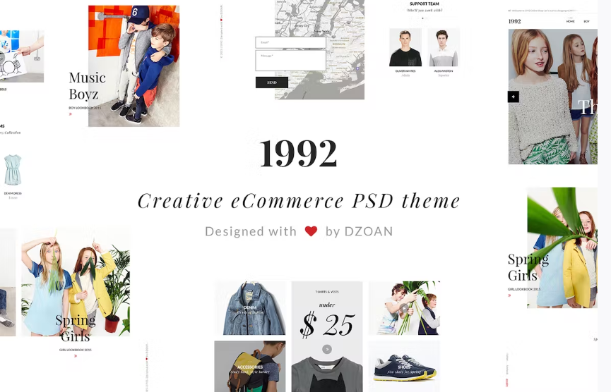 Free 1992 Creative eCommerce PSD Template Download