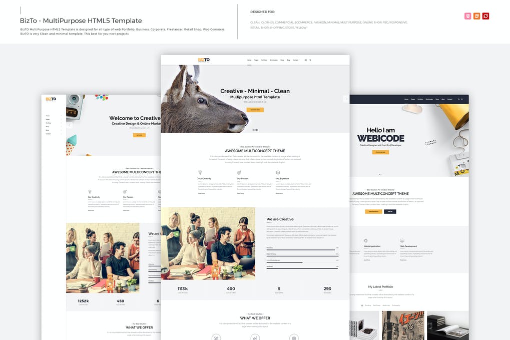 Free BizTo MultiPurpose HTML5 Template Download