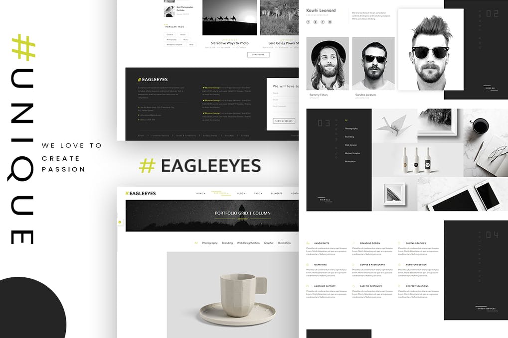 Free EAGLEEYES Creative multipages and One page HTML5 Template Download