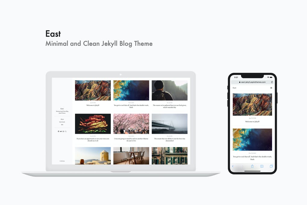 Free East Minimal and Clean Jekyll Blog Theme Download