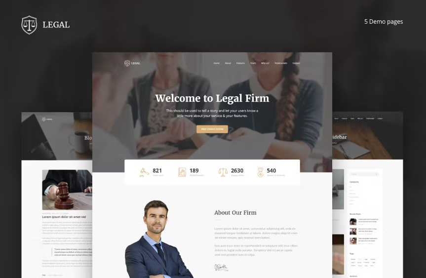 Free Legal Law Firm OnePage HTML Template Download