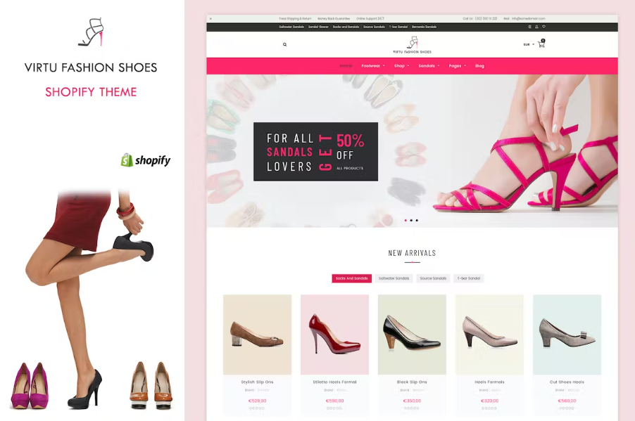 Free Virtu Fashion Shoes Store Shopify Theme Download