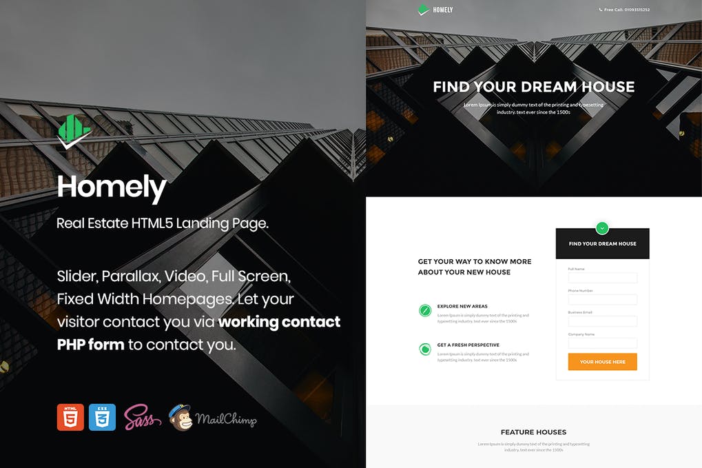 Free Homely Real Estate Landing Page Template Download