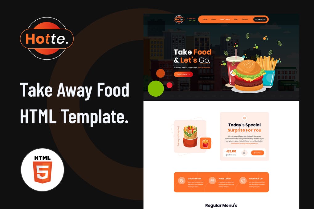 Free Hotte Take Away Food HTML5 Template Download