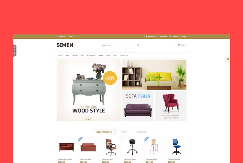 Free SNS Simen Responsive Magento Theme Download