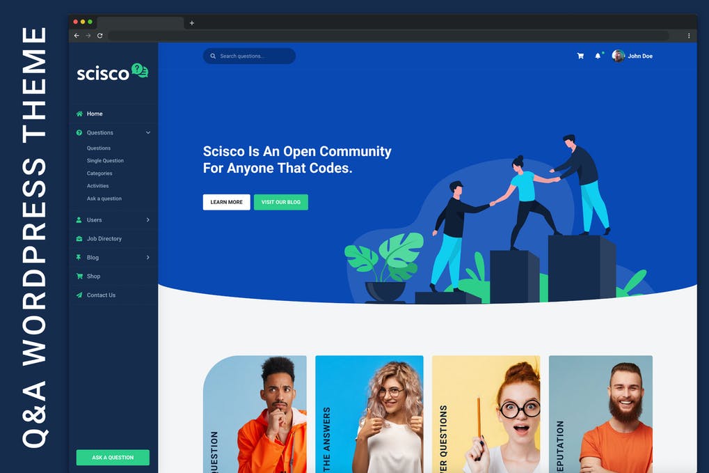 Free Scisco Questions and Answers WordPress Theme Download