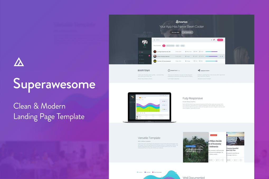 Free Superawesome Creative MultiPurpose Landing Page Template Download